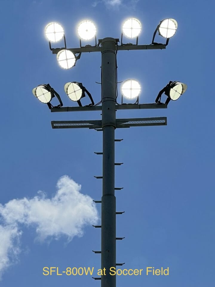 Olympia High Bay LED Light in a Soccer Field Project Olympia Lighting